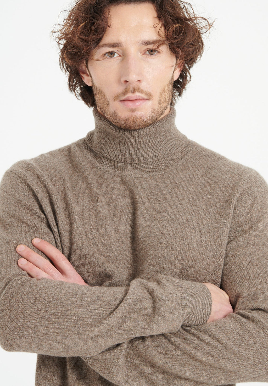 LUKE 3 Cashmere turtleneck sweater in taupe