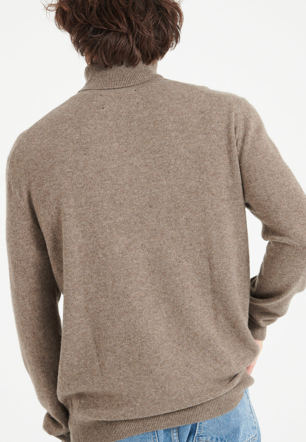 LUKE 3 Cashmere turtleneck sweater in taupe