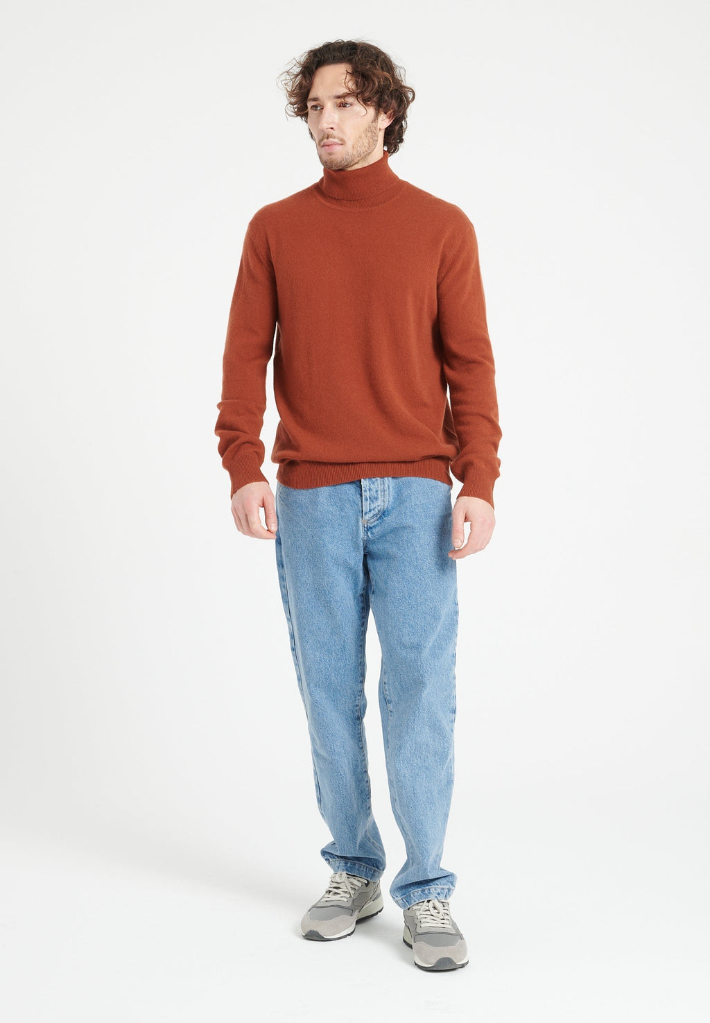 LUKE 3 Cashmere turtleneck sweater terracotta