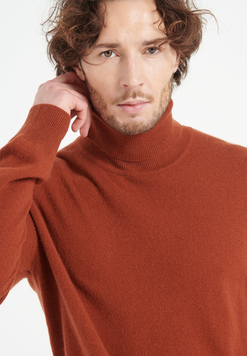 LUKE 3 Cashmere turtleneck sweater terracotta