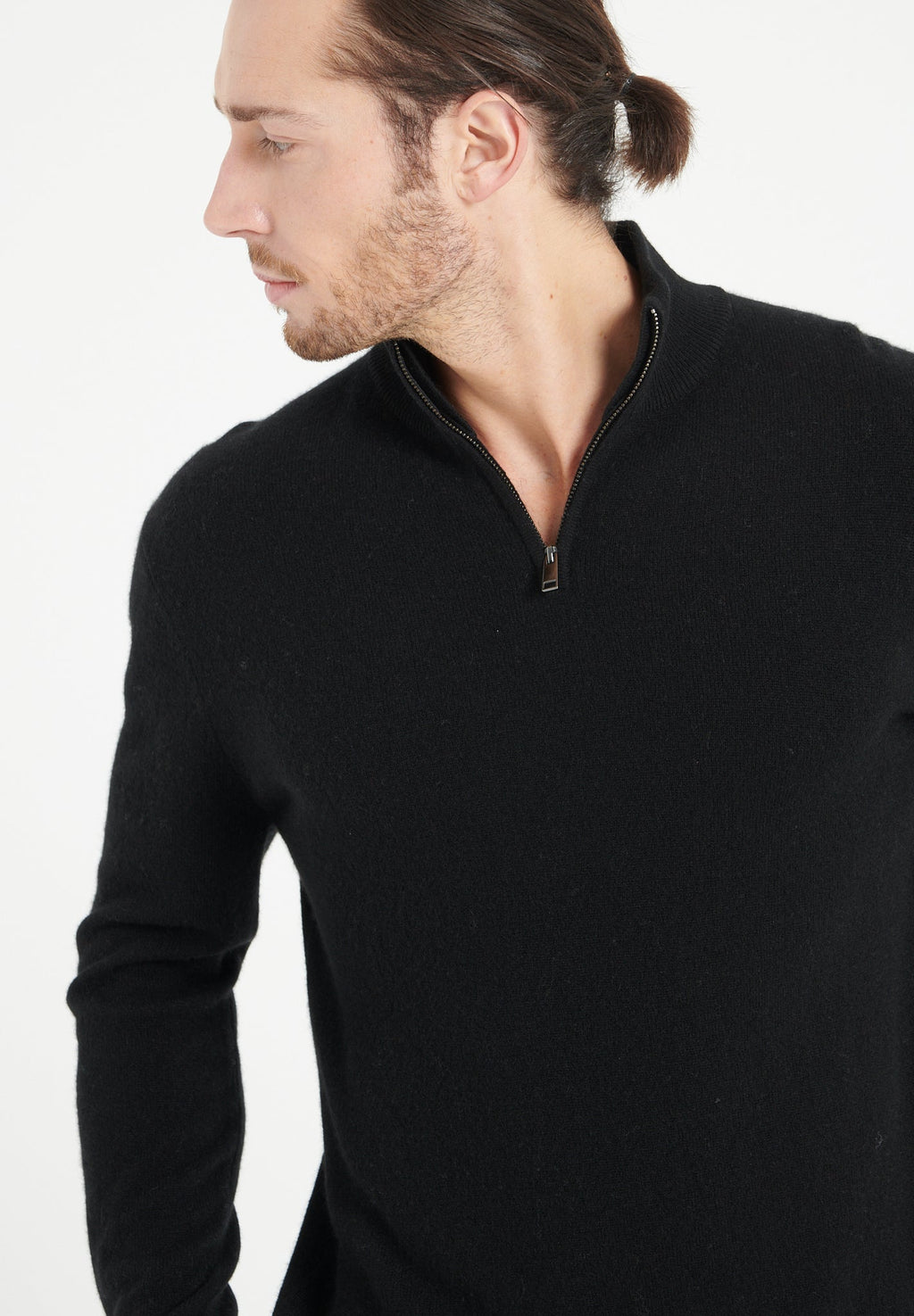 LUKE 4 Black cashmere trucker sweater