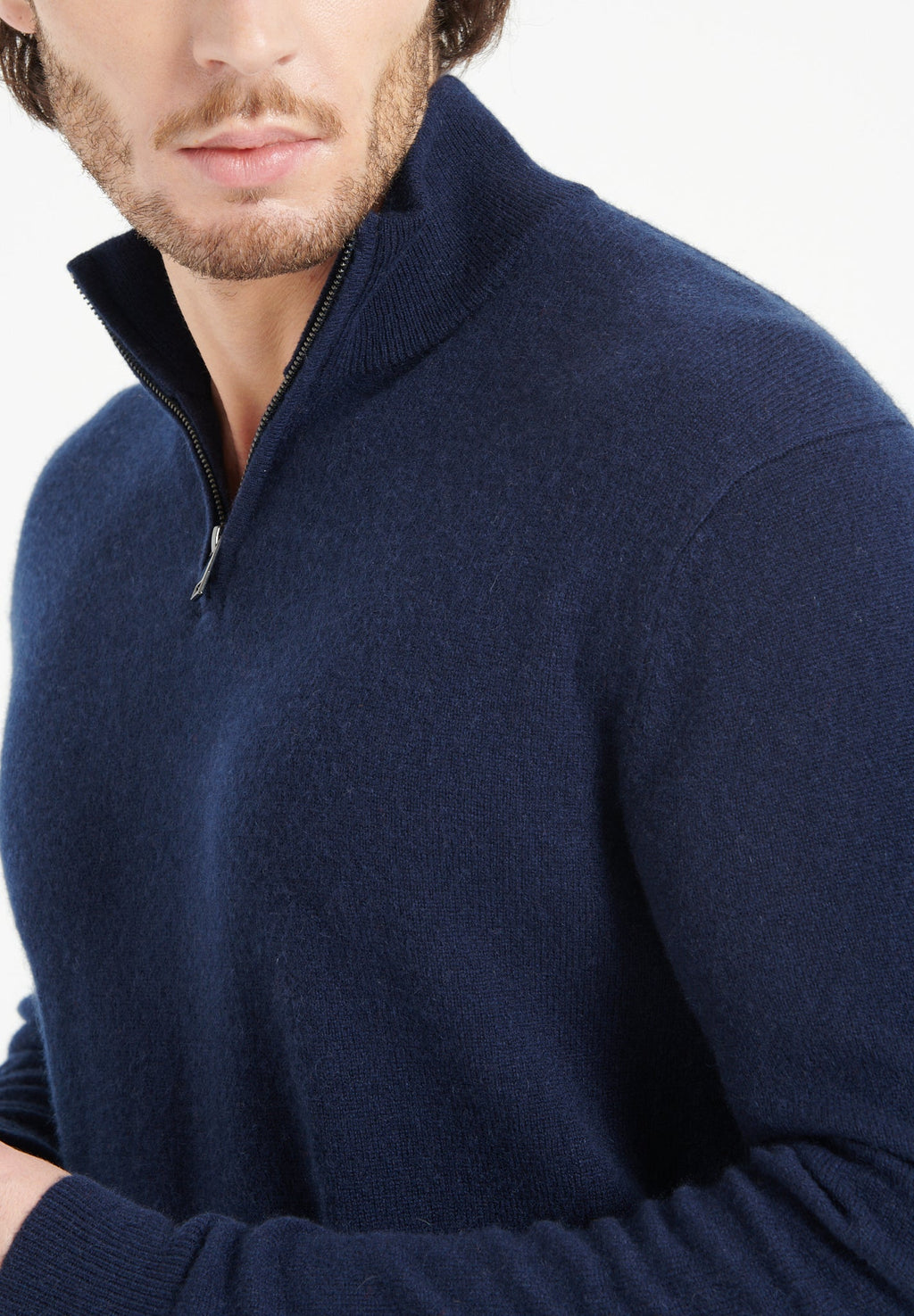 LUKE 4 Navy cashmere trucker sweater