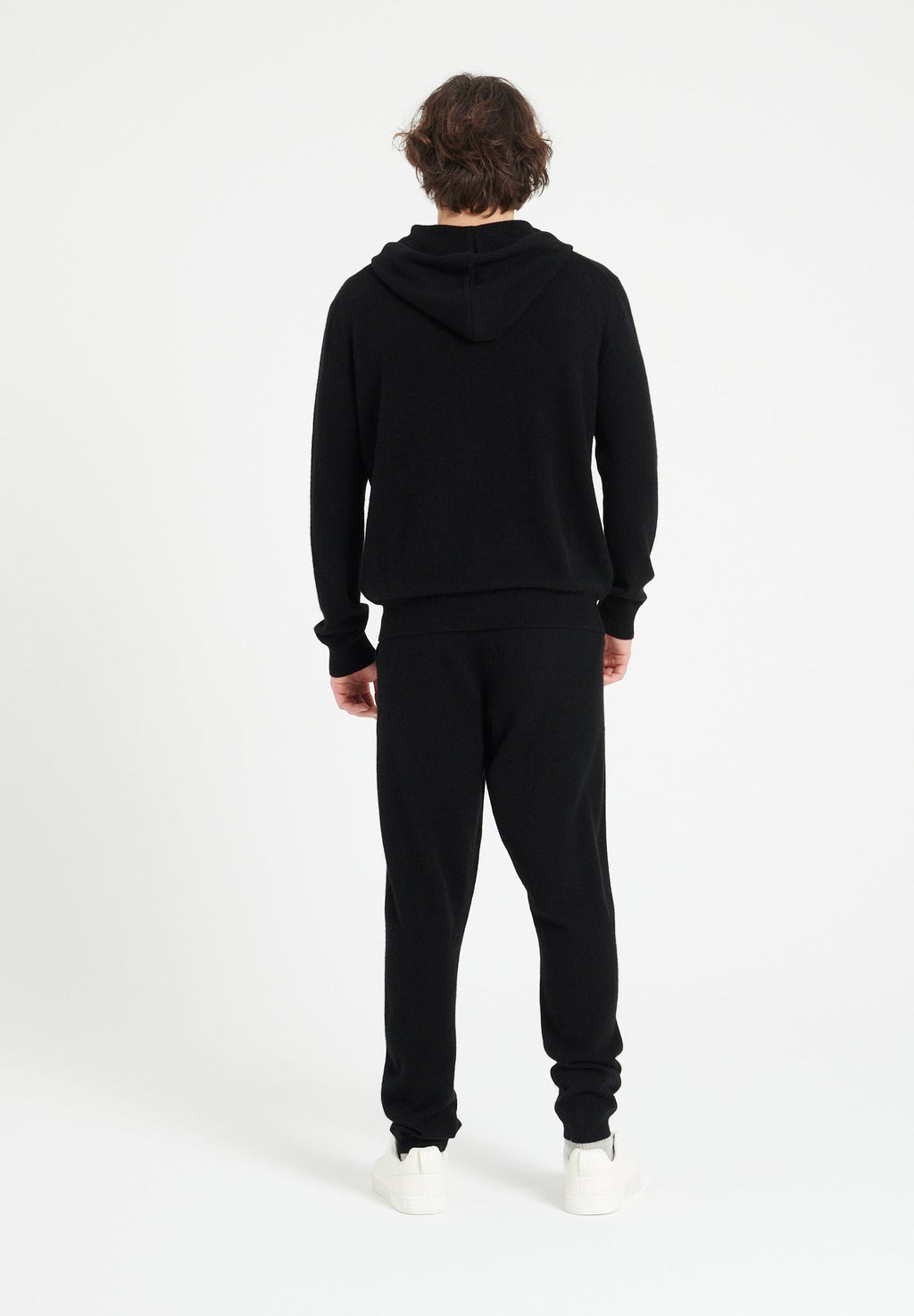 LUKE 6 Black cashmere zip hoodie