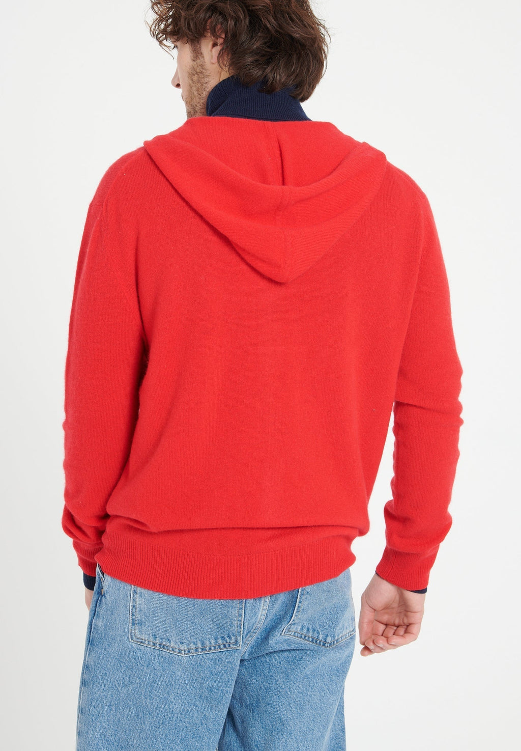 LUKE 6 Red cashmere zip hoodie