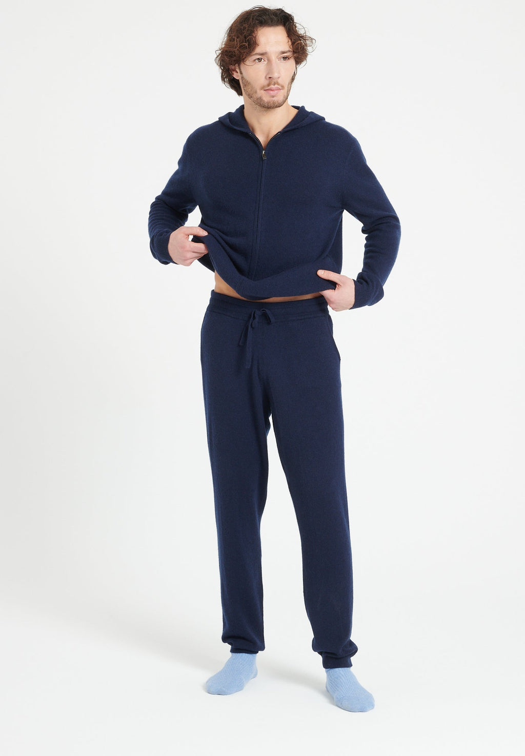 LUKE 7 Navy cashmere sweatpants