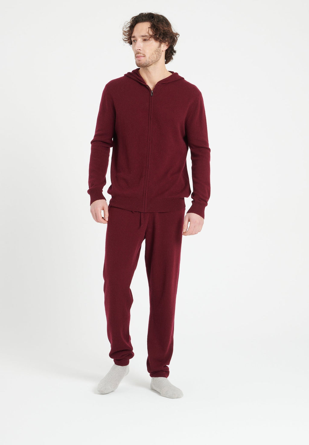 LUKE 7 Burgundy red cashmere sweatpants