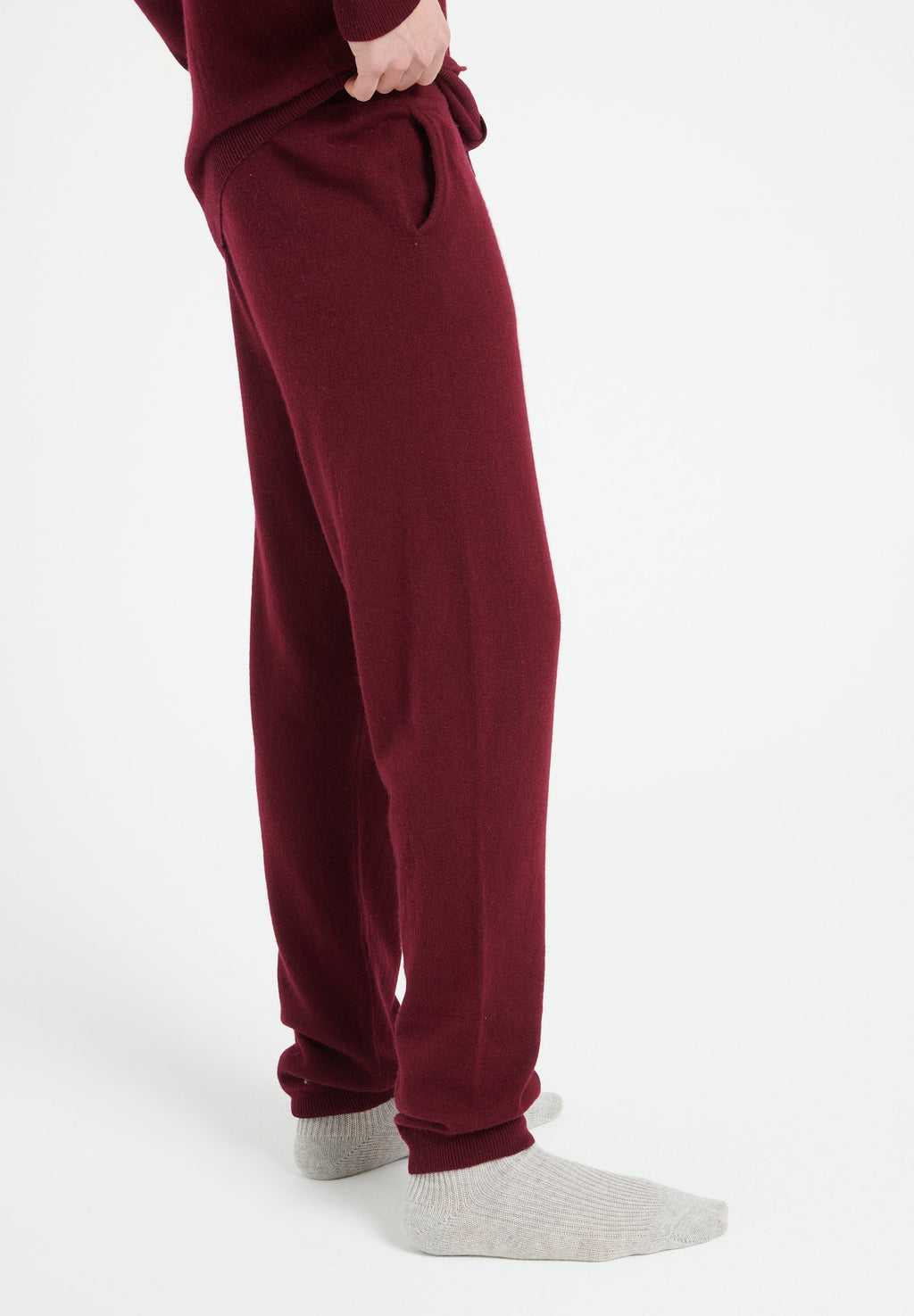 LUKE 7 Burgundy red cashmere sweatpants