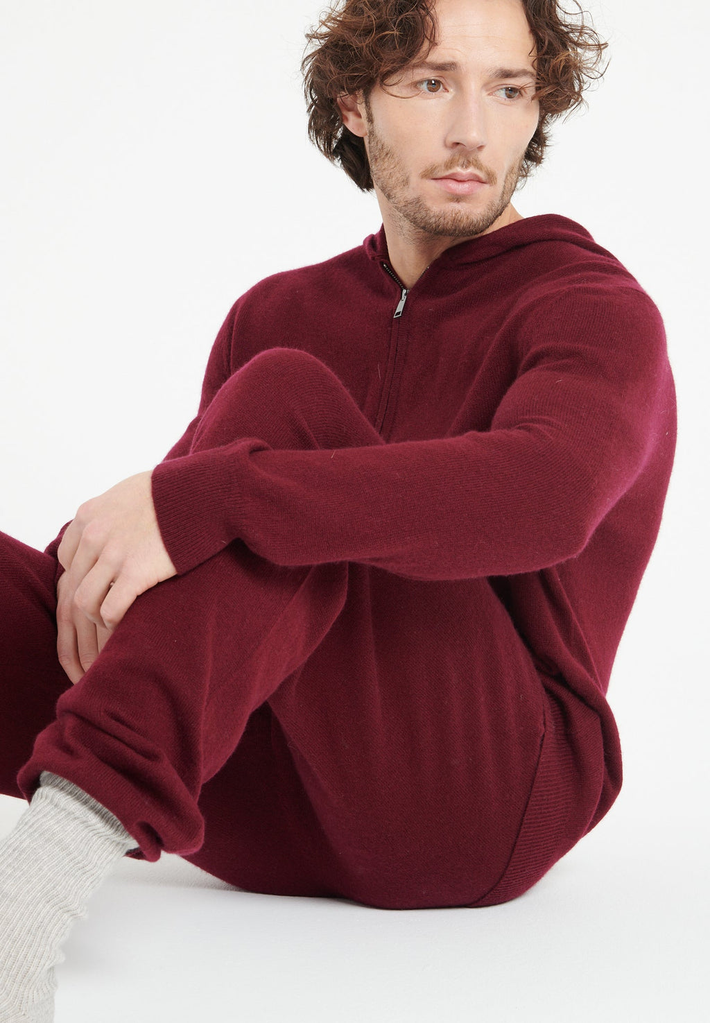 LUKE 7 Burgundy red cashmere sweatpants