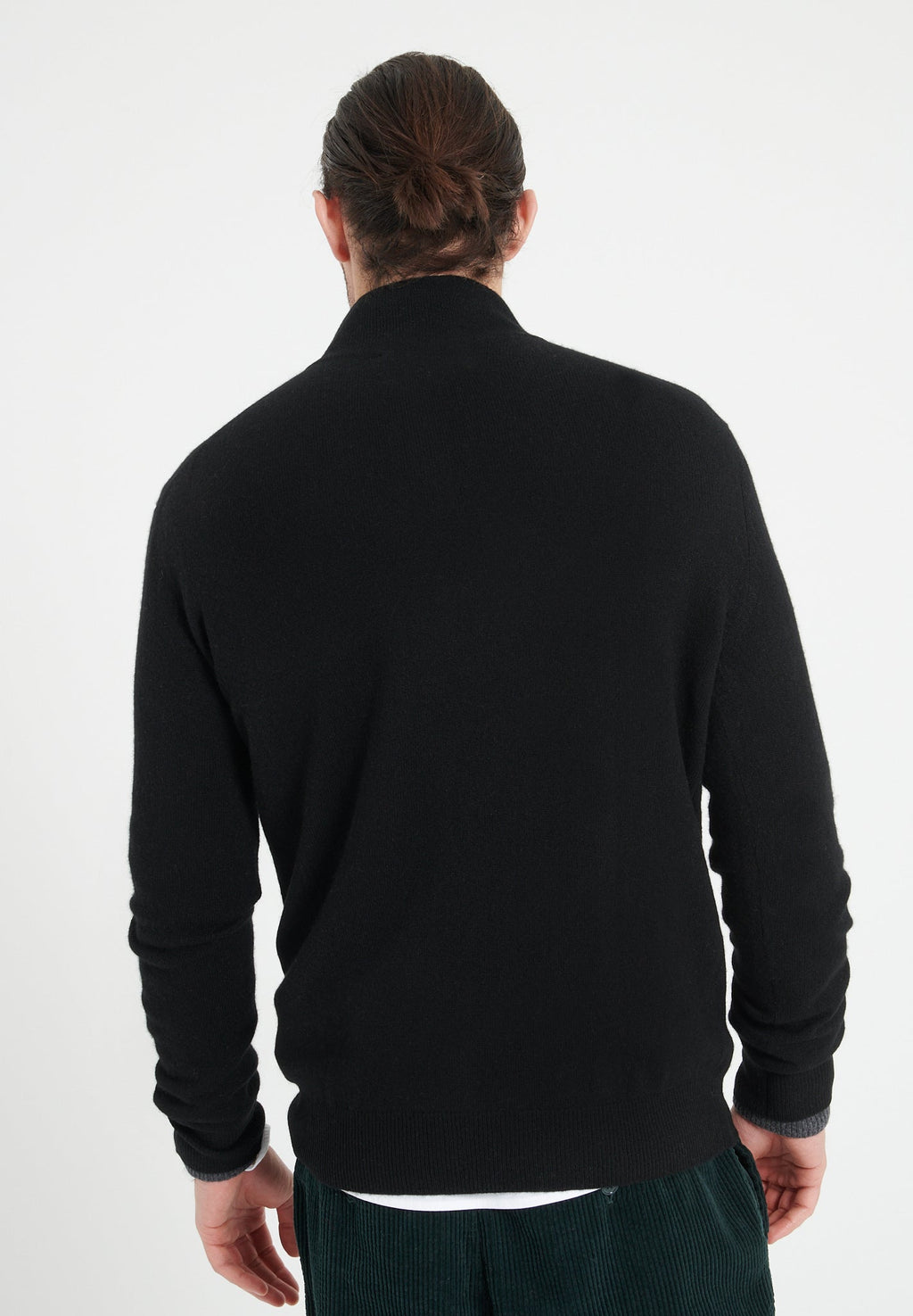 LUKE 8 Black cashmere zip cardigan