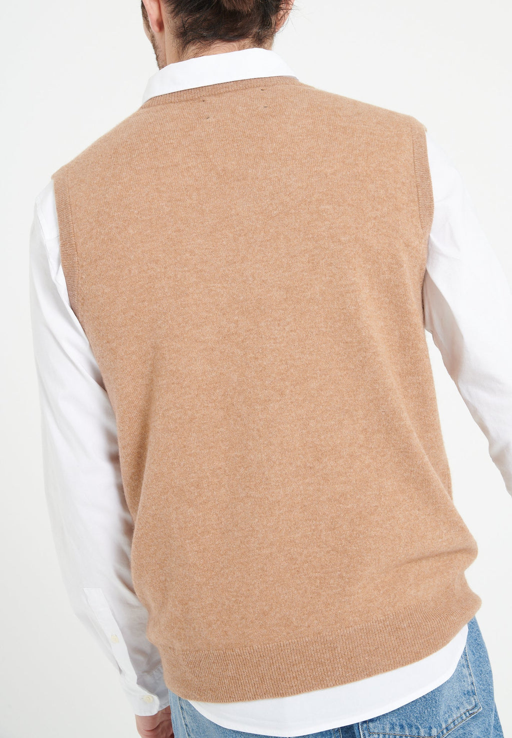 LUKE 9 Sleeveless camel cashmere cardigan