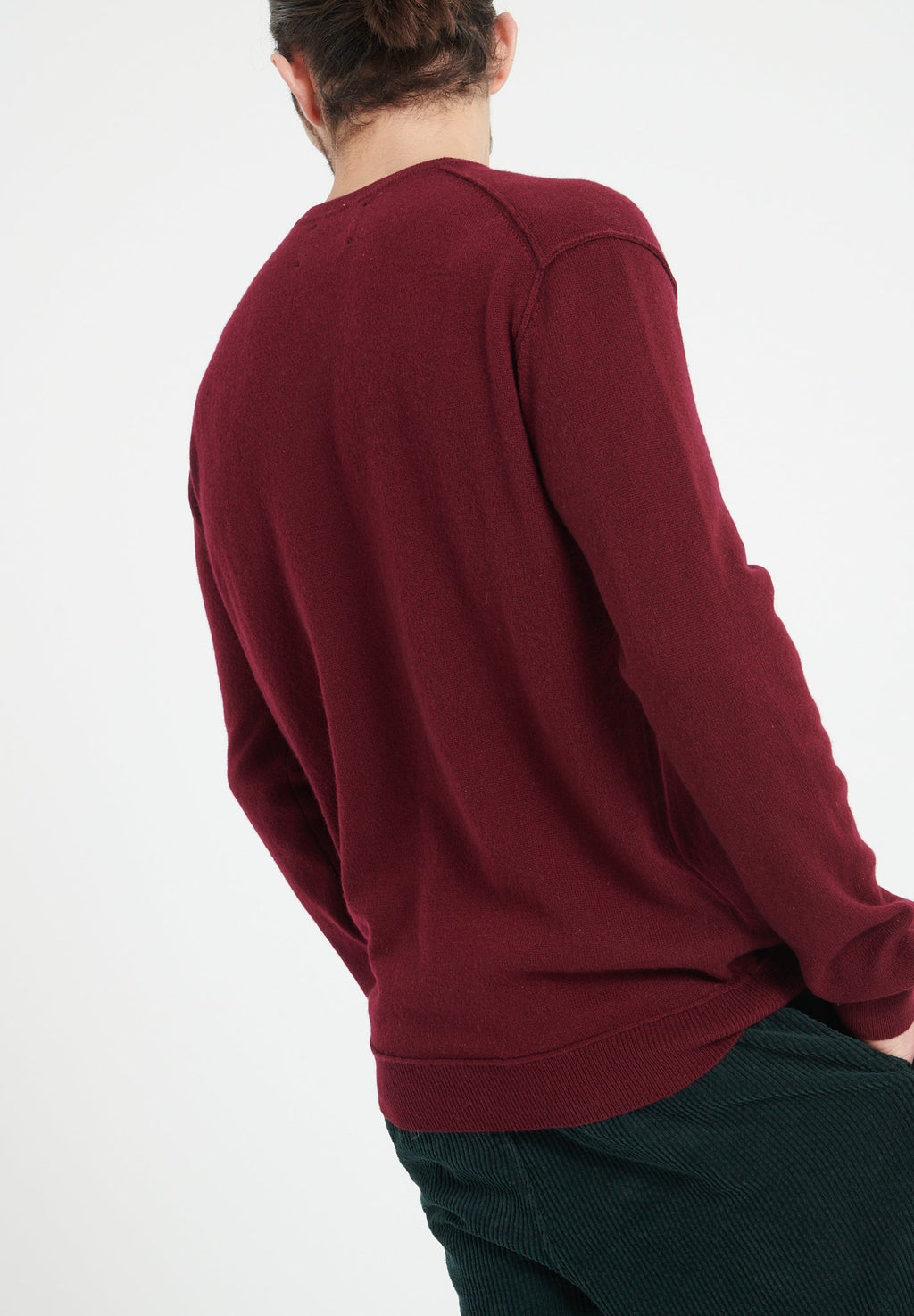 LUKE 11 V-neck cashmere sweater burgundy red