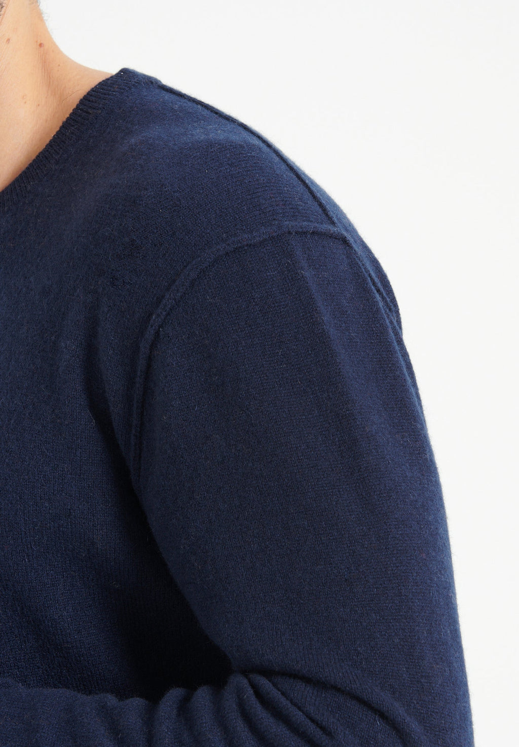 LUKE 12 Round-neck cashmere sweater navy blue