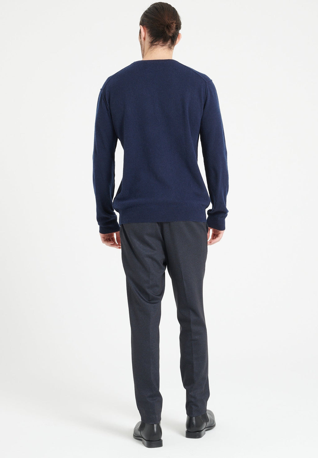 LUKE 12 Round-neck cashmere sweater navy blue