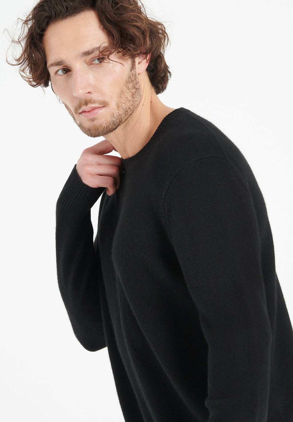 LUKE 14 4-thread cashmere round-neck sweater, black