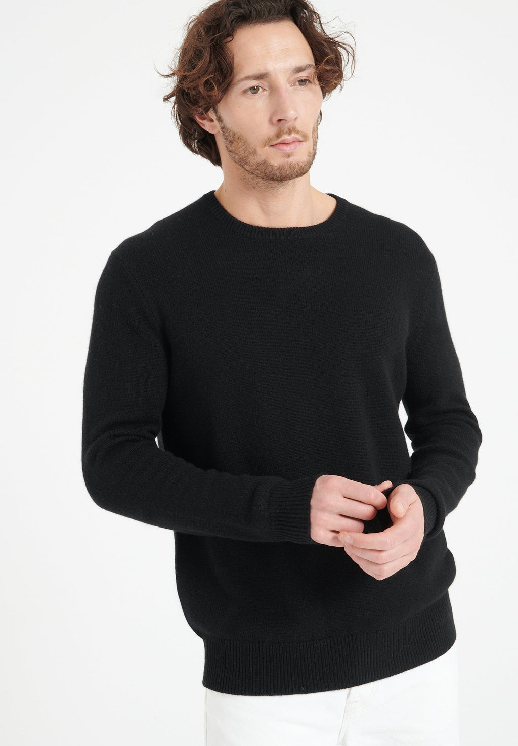 LUKE 14 4-thread cashmere round-neck sweater, black