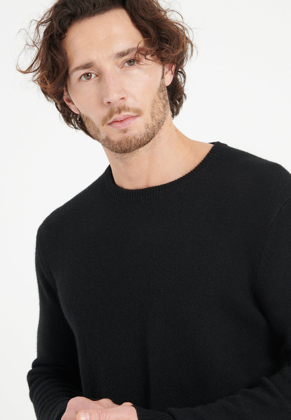 LUKE 14 4-thread cashmere round-neck sweater, black