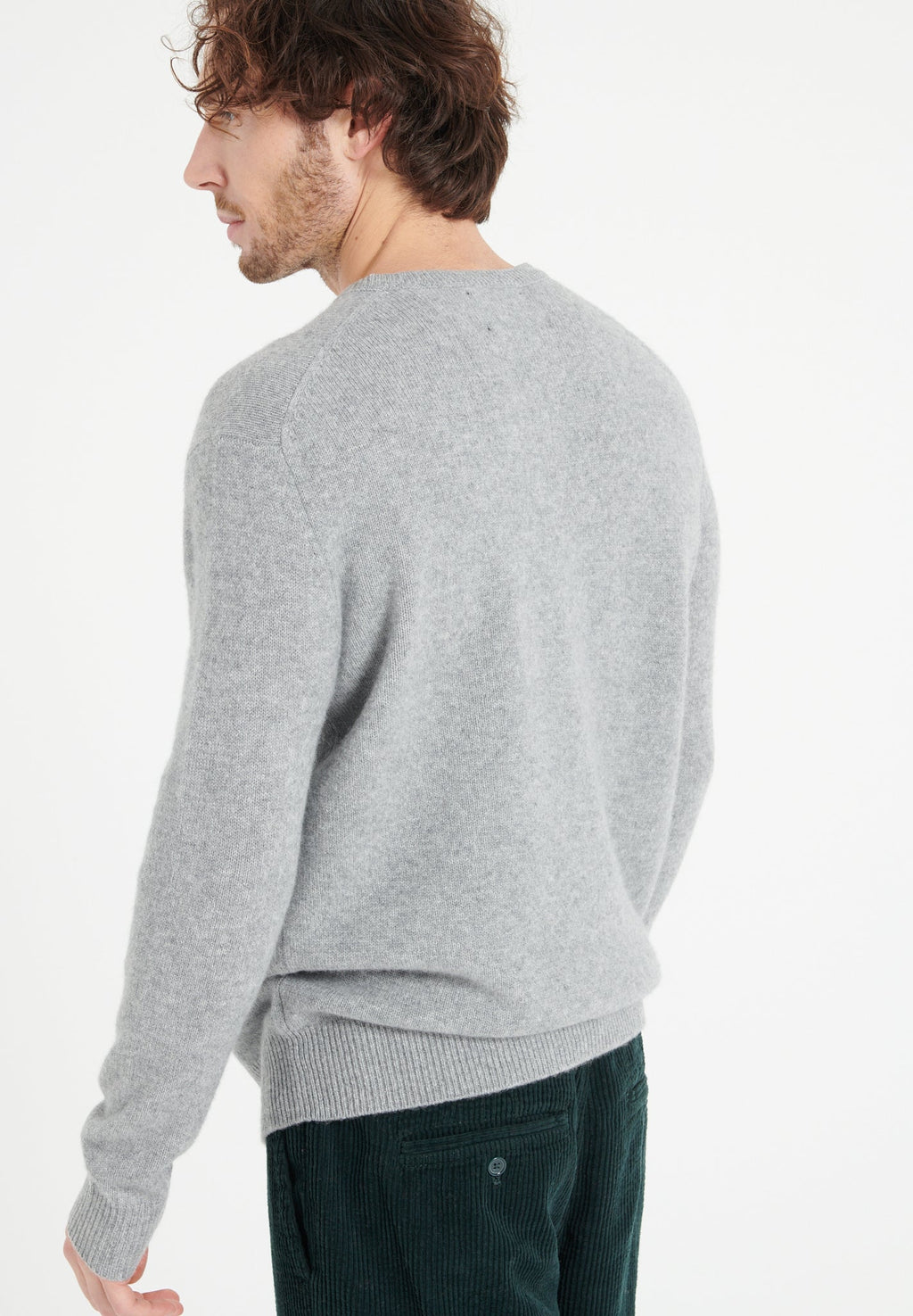 LUKE 14 4-thread cashmere round-neck sweater light grey