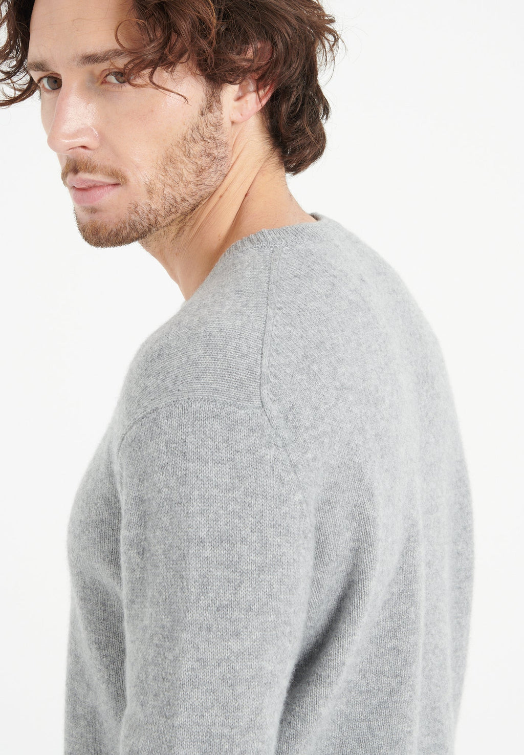 LUKE 14 4-thread cashmere round-neck sweater light grey