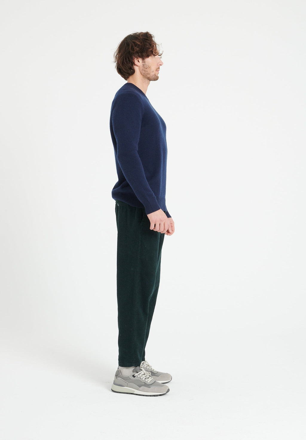 LUKE 14 4-thread cashmere round-neck sweater navy blue