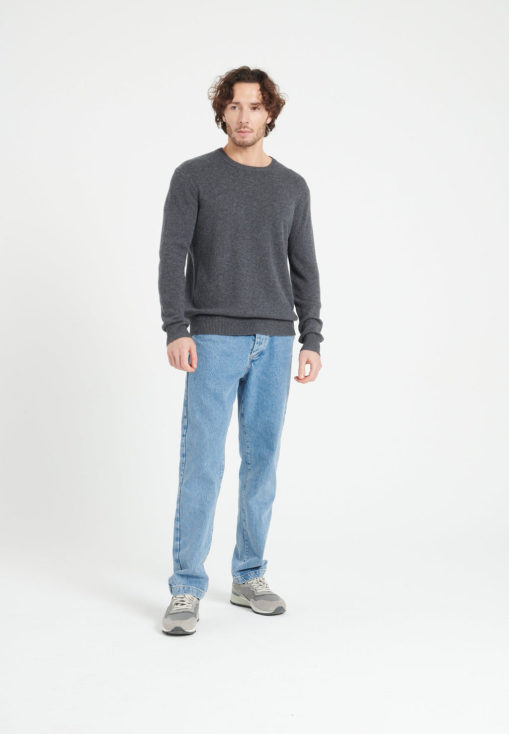 LUKE 14 4-thread cashmere round-neck sweater charcoal grey