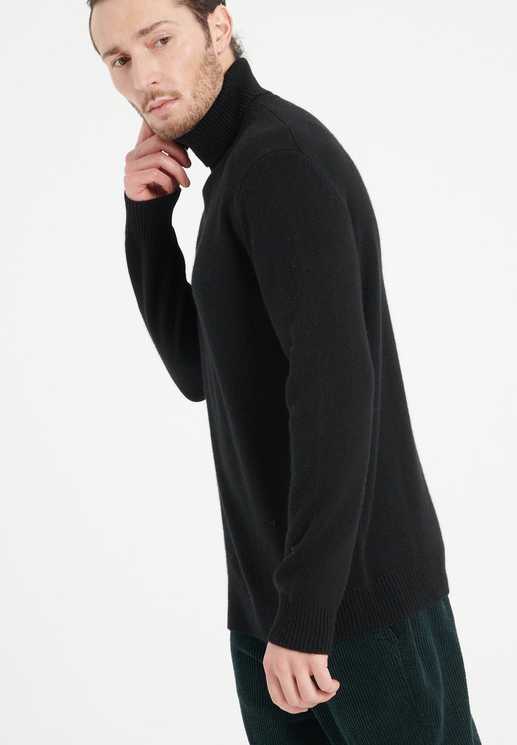 LUKE 15 4-thread cashmere turtleneck sweater, black