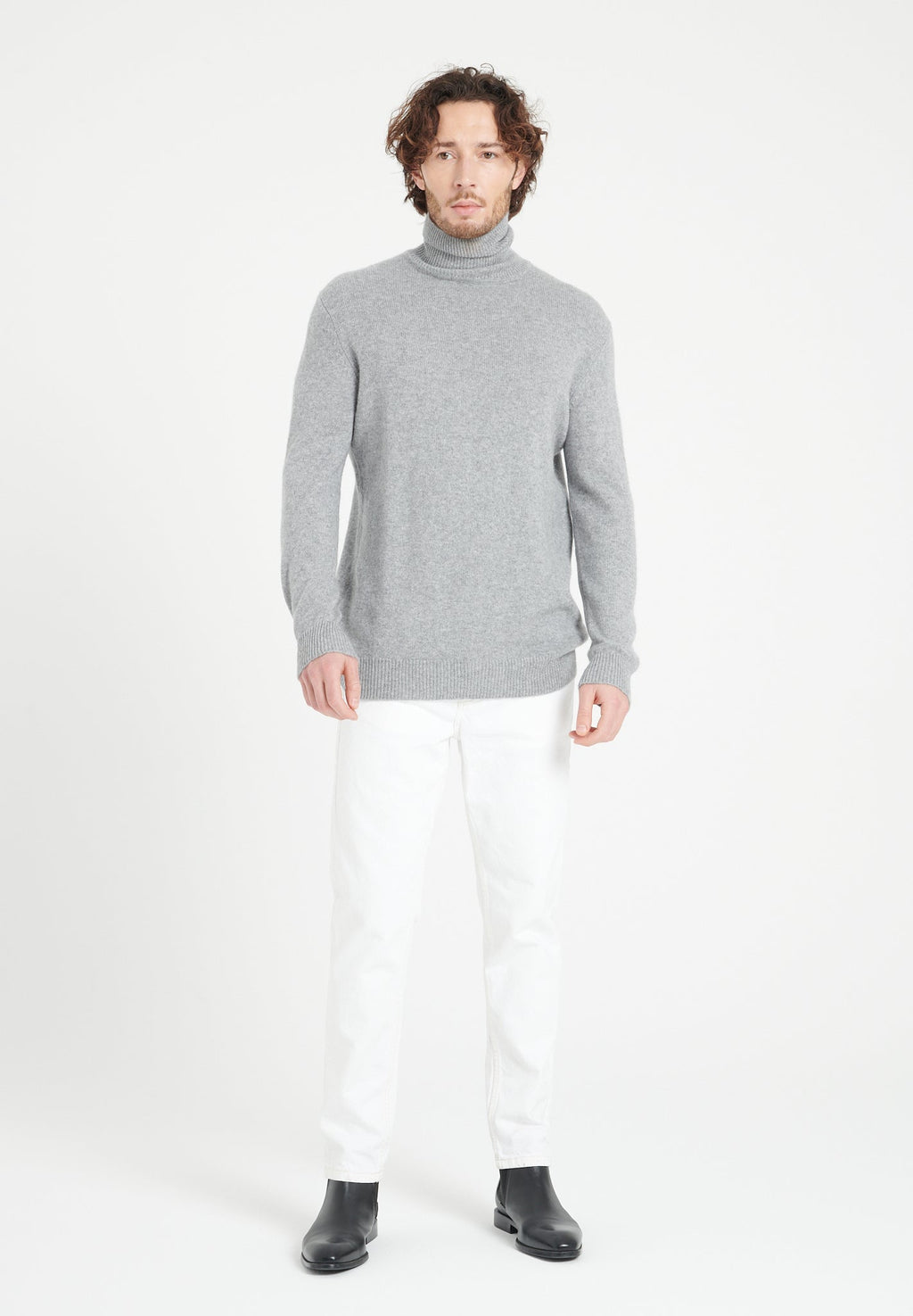 LUKE 15 4-thread cashmere turtleneck sweater light grey