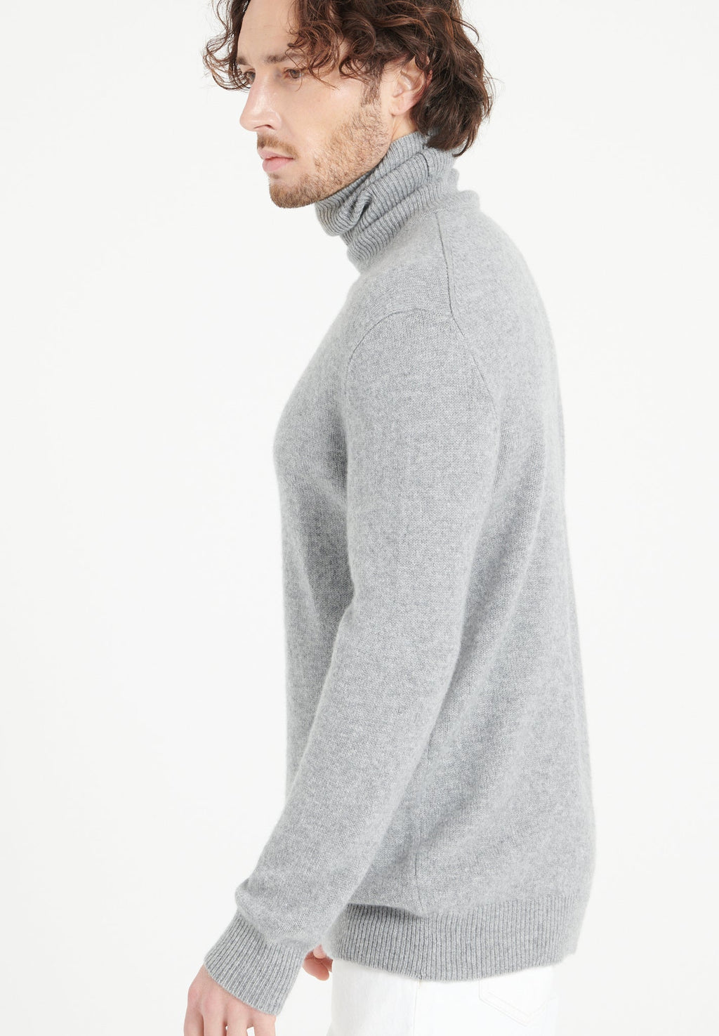 LUKE 15 4-thread cashmere turtleneck sweater light grey