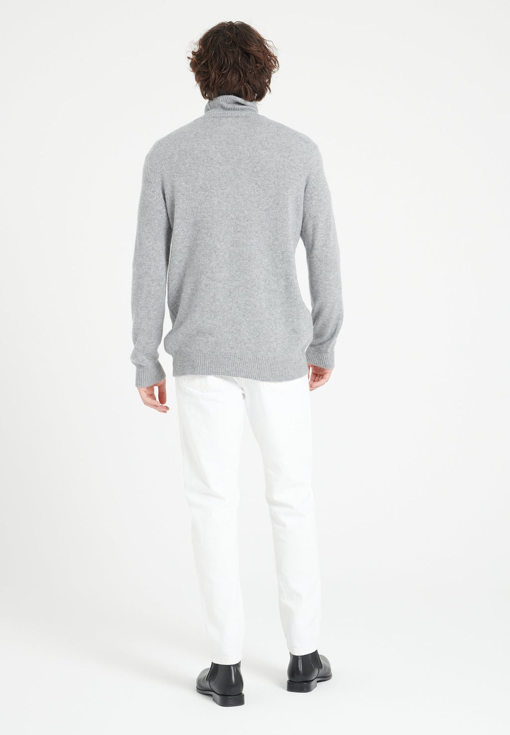 LUKE 15 4-thread cashmere turtleneck sweater light grey