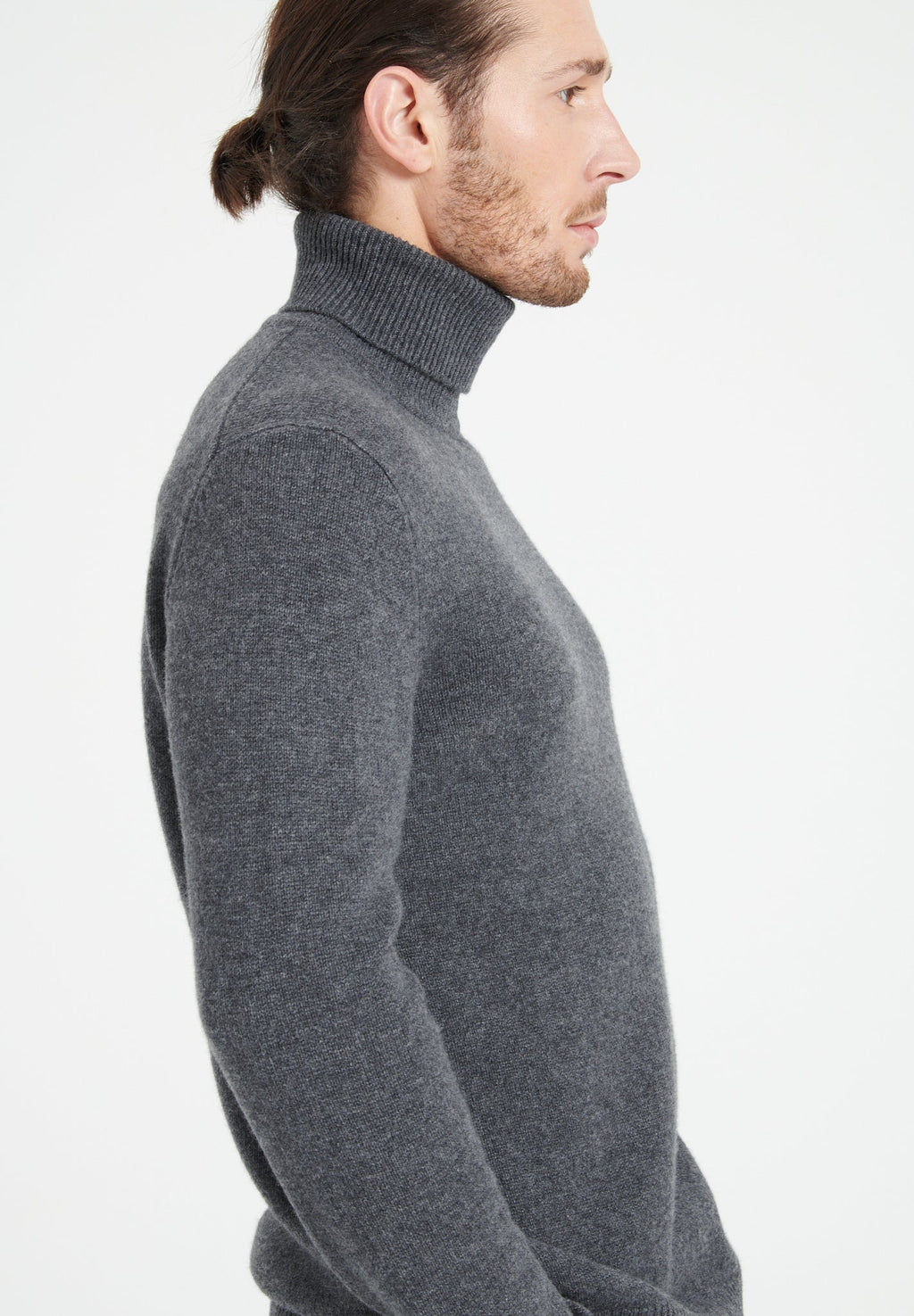 LUKE 15 4-thread cashmere turtleneck sweater charcoal grey