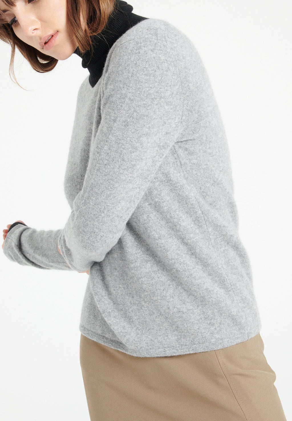 LILLY 1 Slim-fit cashmere round-neck sweater light grey