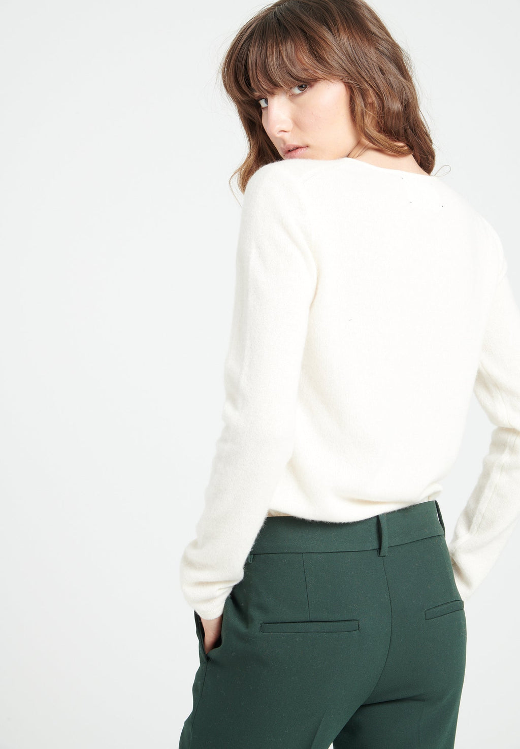 LILLY 1 Slim-fit cashmere round-neck sweater ecru white