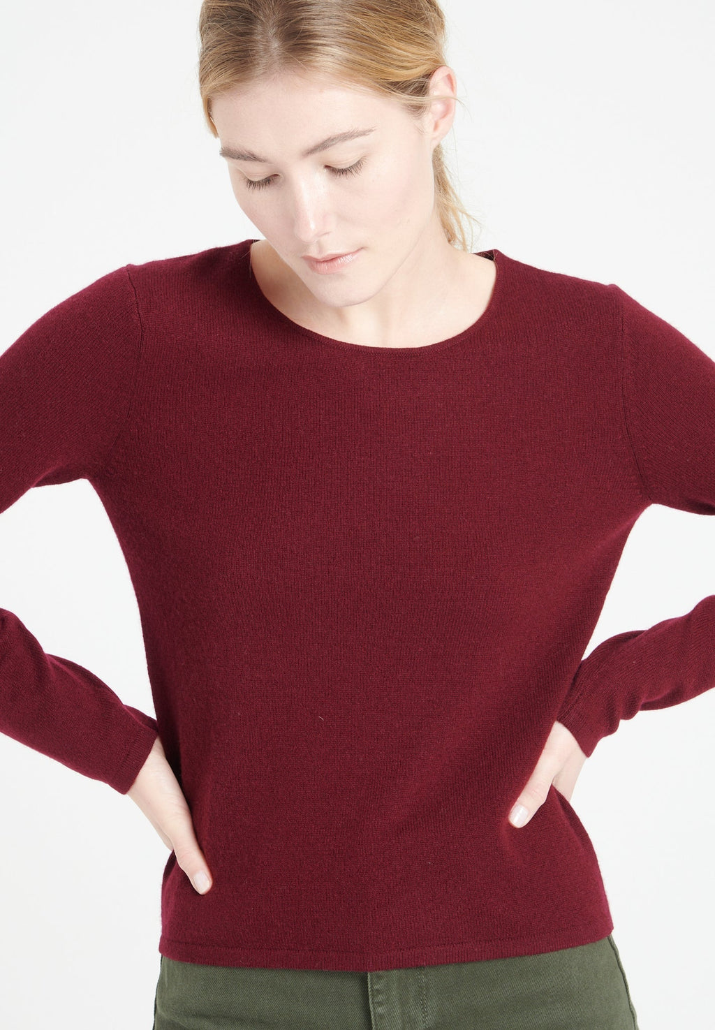 LILLY 1 Slim-fit cashmere round-neck sweater bordeaux red