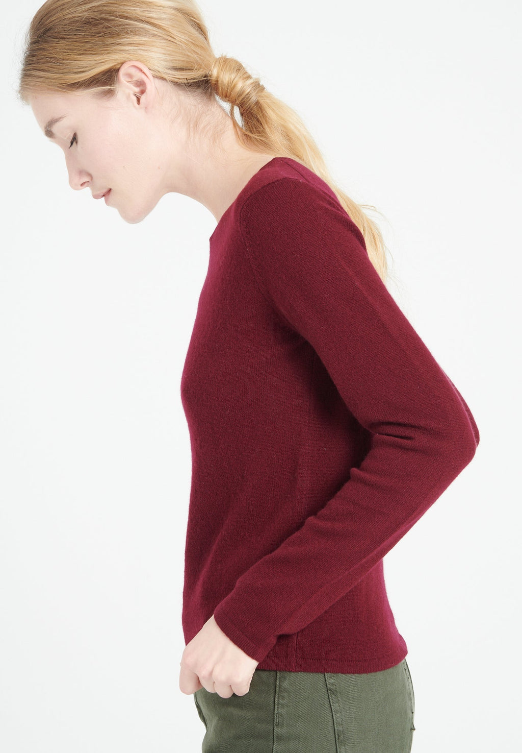 LILLY 1 Slim-fit cashmere round-neck sweater bordeaux red