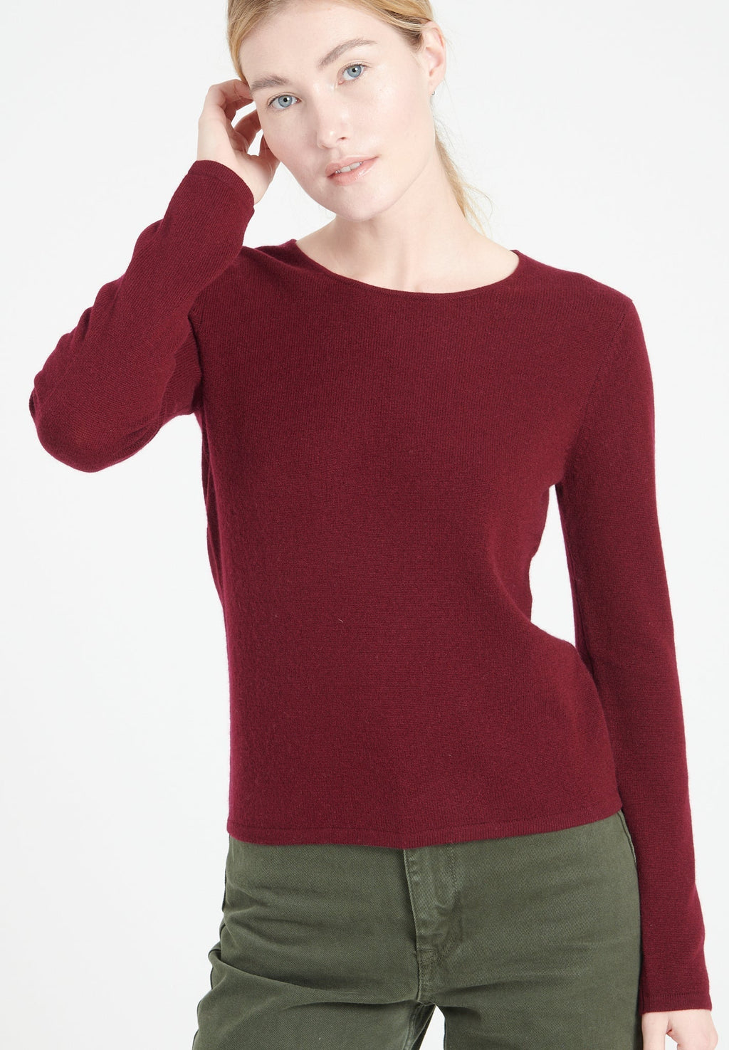 LILLY 1 Slim-fit cashmere round-neck sweater bordeaux red