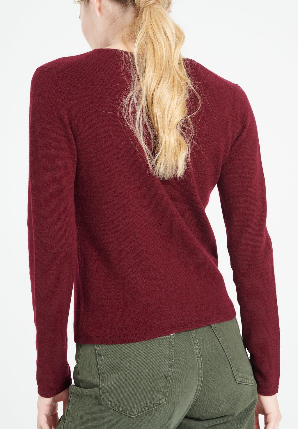 LILLY 1 Slim-fit cashmere round-neck sweater bordeaux red