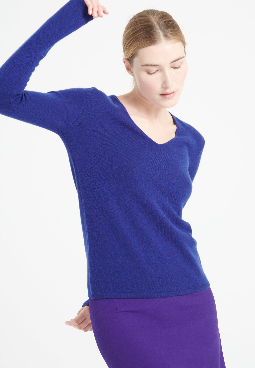 LILLY 2 V-neck cashmere sweater midnight blue