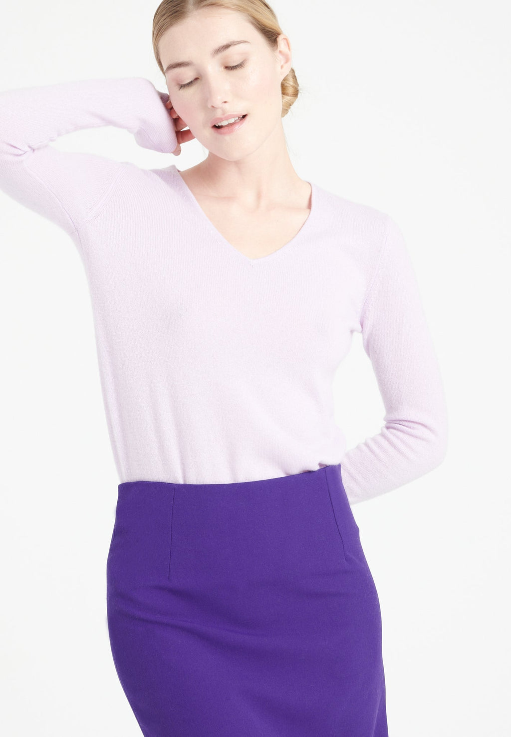 LILLY 2 V-neck cashmere sweater lilac