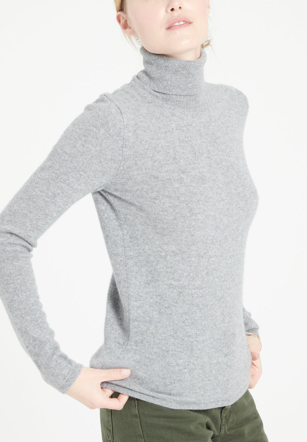 LILLY 3 Cashmere turtleneck sweater light grey