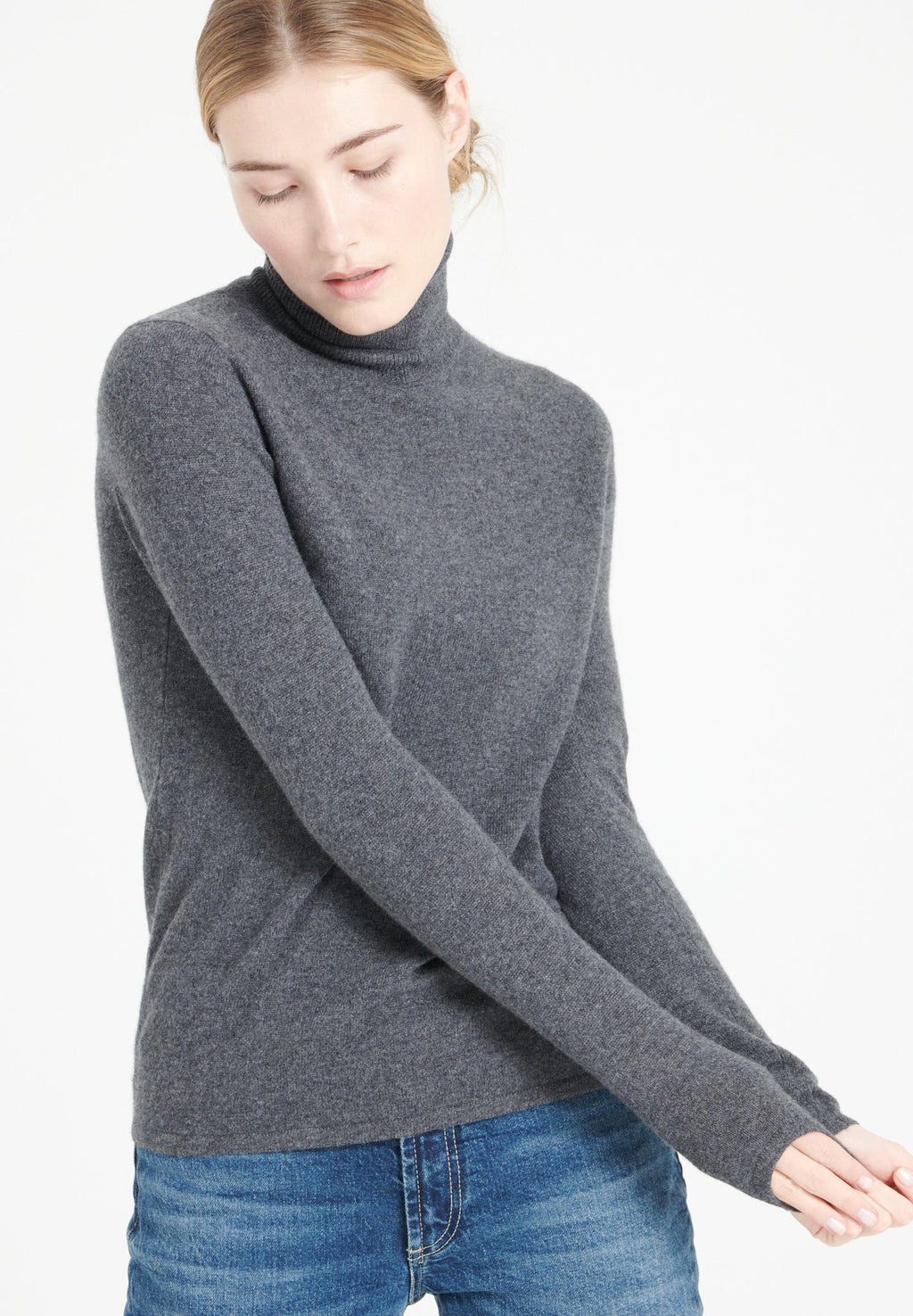 LILLY 3 Cashmere turtleneck sweater anthracite grey