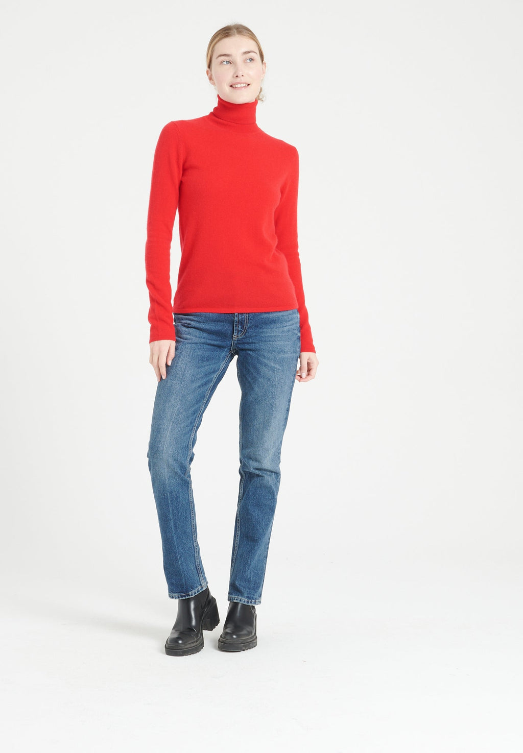 LILLY 3 Cashmere turtleneck sweater, red