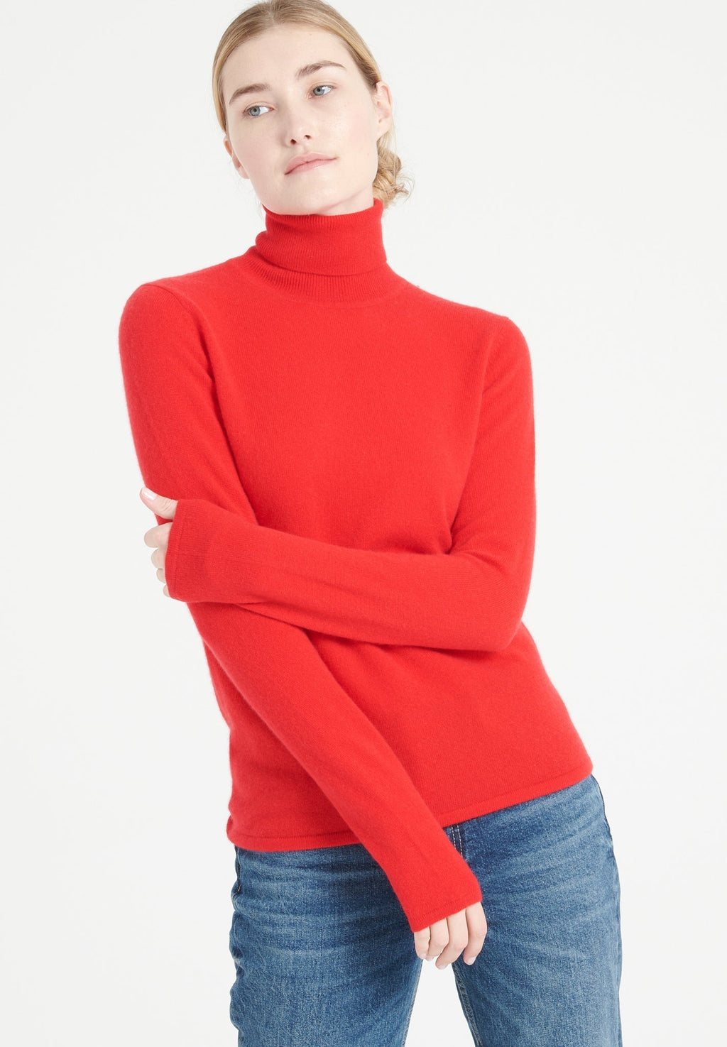 LILLY 3 Cashmere turtleneck sweater, red