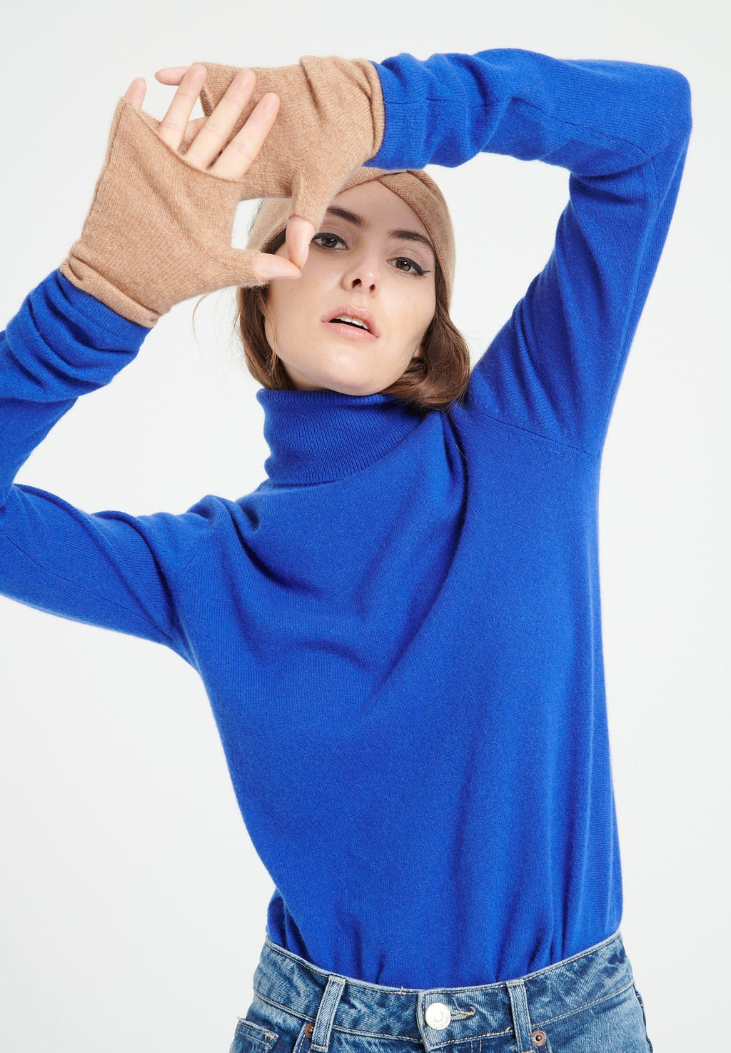 LILLY 3 Cashmere turtleneck sweater royal blue