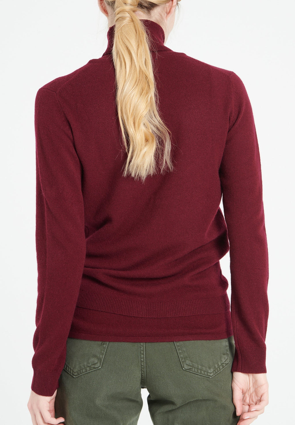 LILLY 4 Slim-fit cashmere round-neck cardigan burgundy red