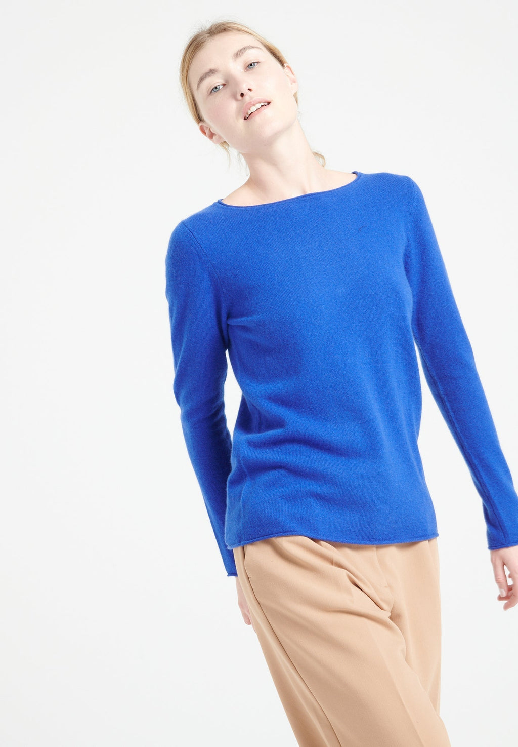 LILLY 5 Cashmere boat-neck sweater royal blue