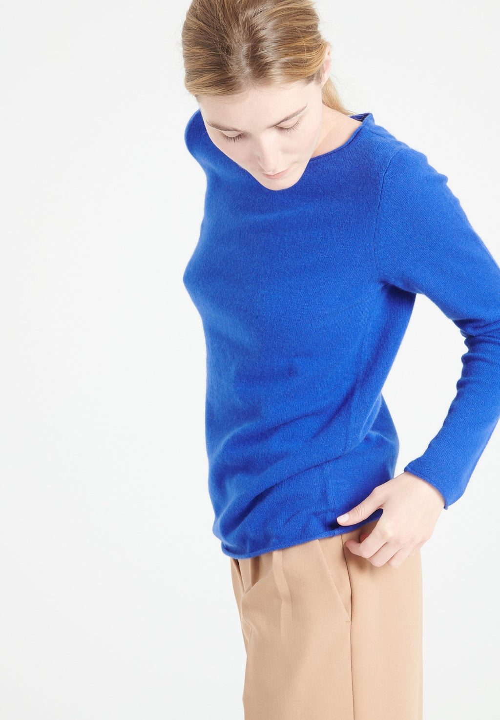 LILLY 5 Cashmere boat-neck sweater royal blue