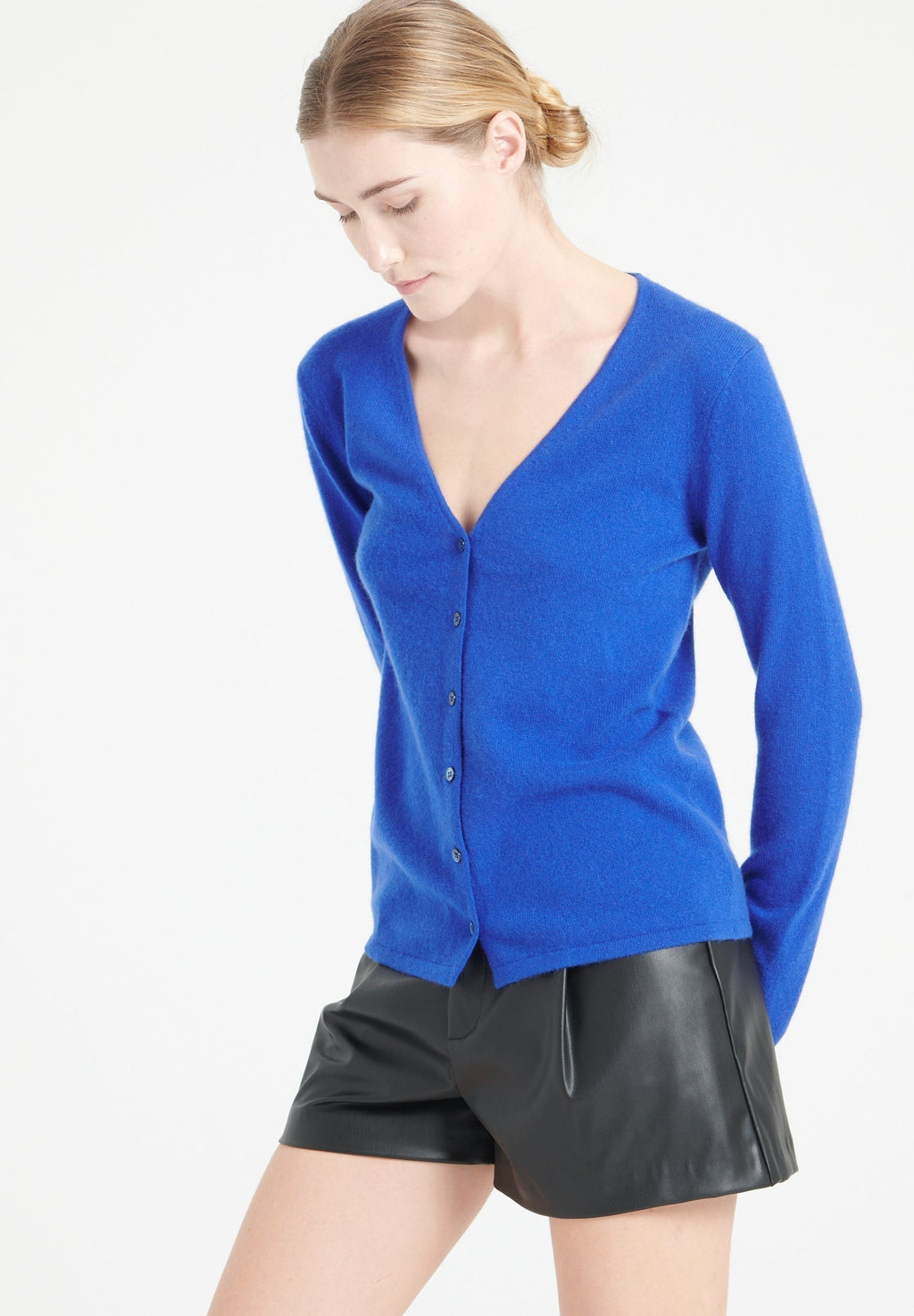 LILLY 7 Slim-fit cashmere V-neck cardigan royal blue