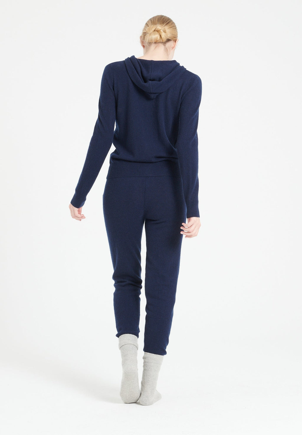 LILLY 8 Zipped cashmere hoodie navy blue