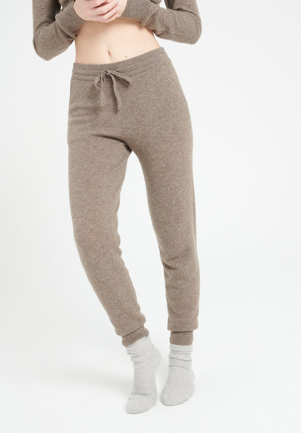 LILLY 11 Taupe cashmere sweatpants