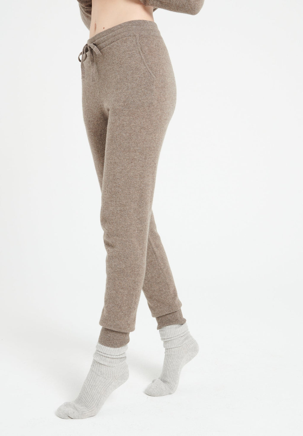 LILLY 11 Taupe cashmere sweatpants