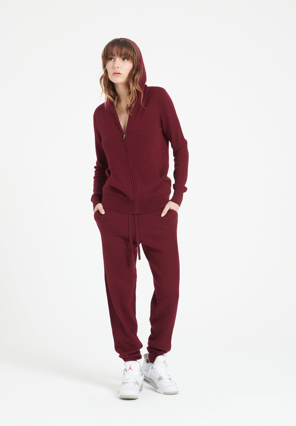 LILLY 11 Burgundy red cashmere sweatpants